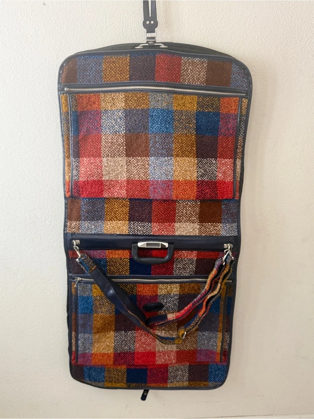 Skyway Luggage Plaid Rainbow Retro Tweed Garment Bag